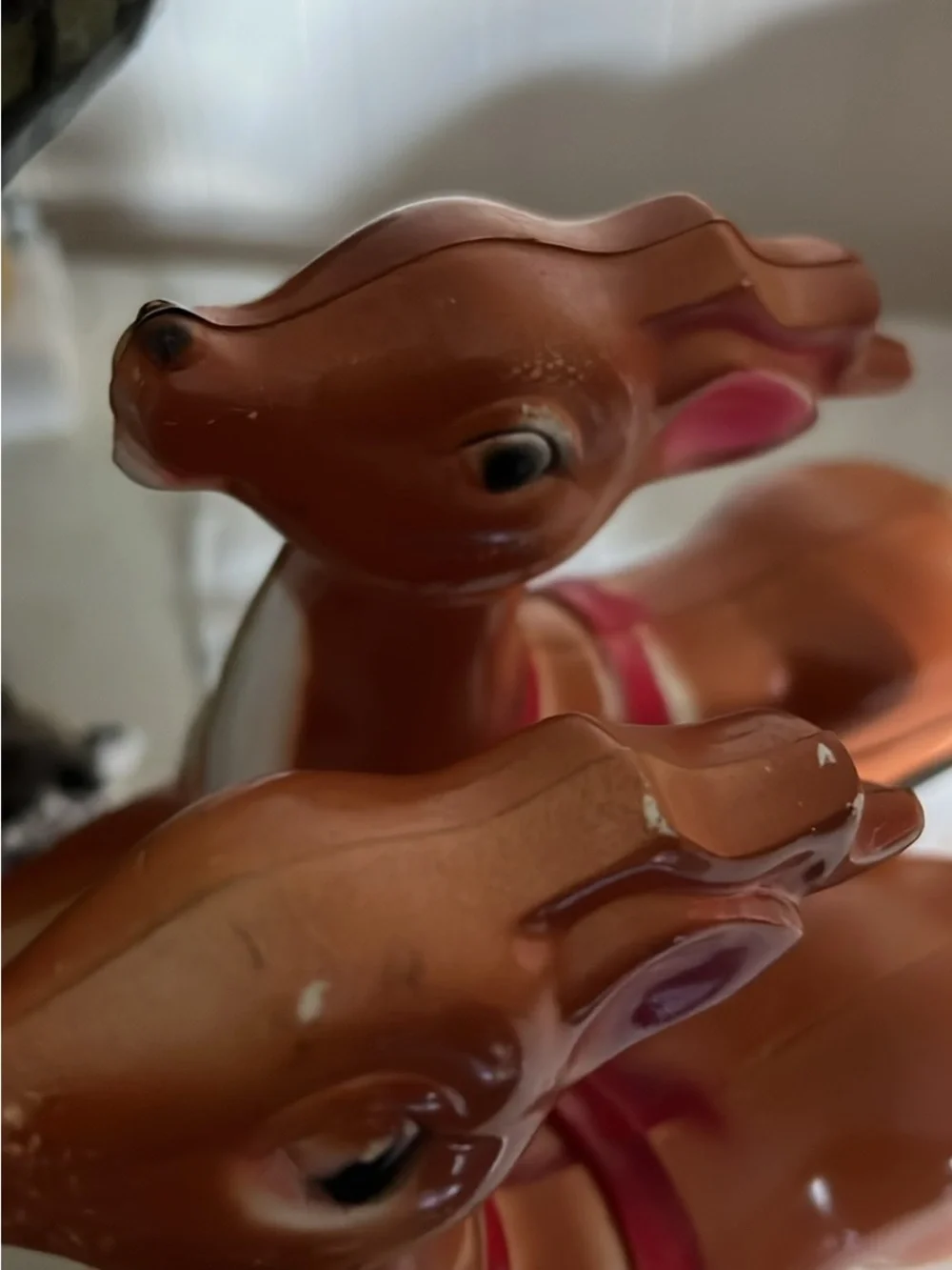 1970 Empire Santa sleigh reindeer tabletop blow mold